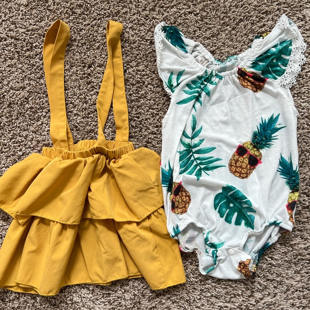 Girl Size 18-24 Pineapple Plant Outfit